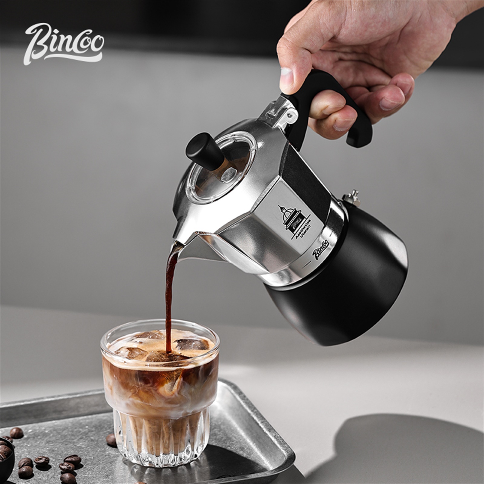 Home Barista - BINCOO วาล์วคู่ Moka Pot,Espresso Extraction เครื่องชงกาแฟแบบพกพาเครื่อง