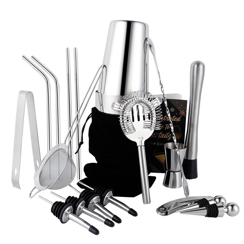 Boston Shaker Set - ชุดอุปกรณ์สำหรับทำค็อกเทลแบบบอสตัน ทำจากโลหะ มีให้เลือก 14/20/23/25 ชิ้น ขายส่ง