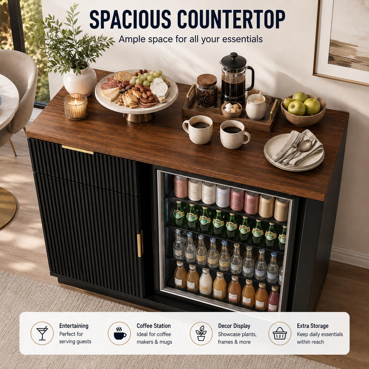 ตู้บาร์กาแฟพร้อมช่องเก็บของเย็ - Home Bar Shelves บทวิจารณ์และราคา