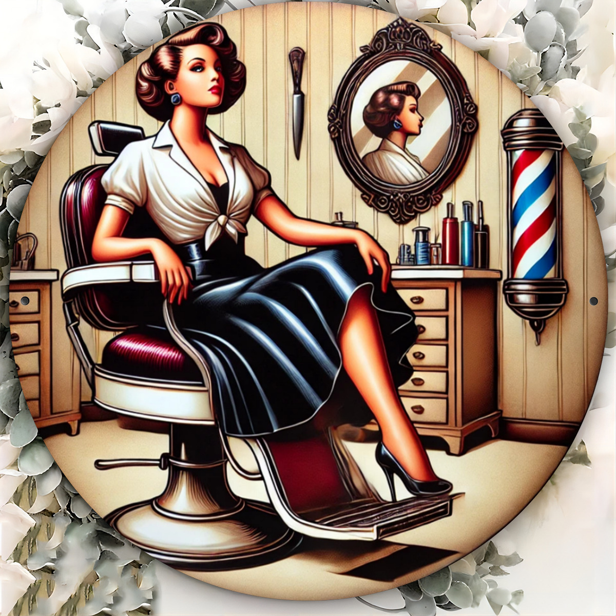 ป้ายโลหะร้านตัดผมวินเทจ 1 ชิ้น - Home Barbershop บทวิจารณ์และราคา