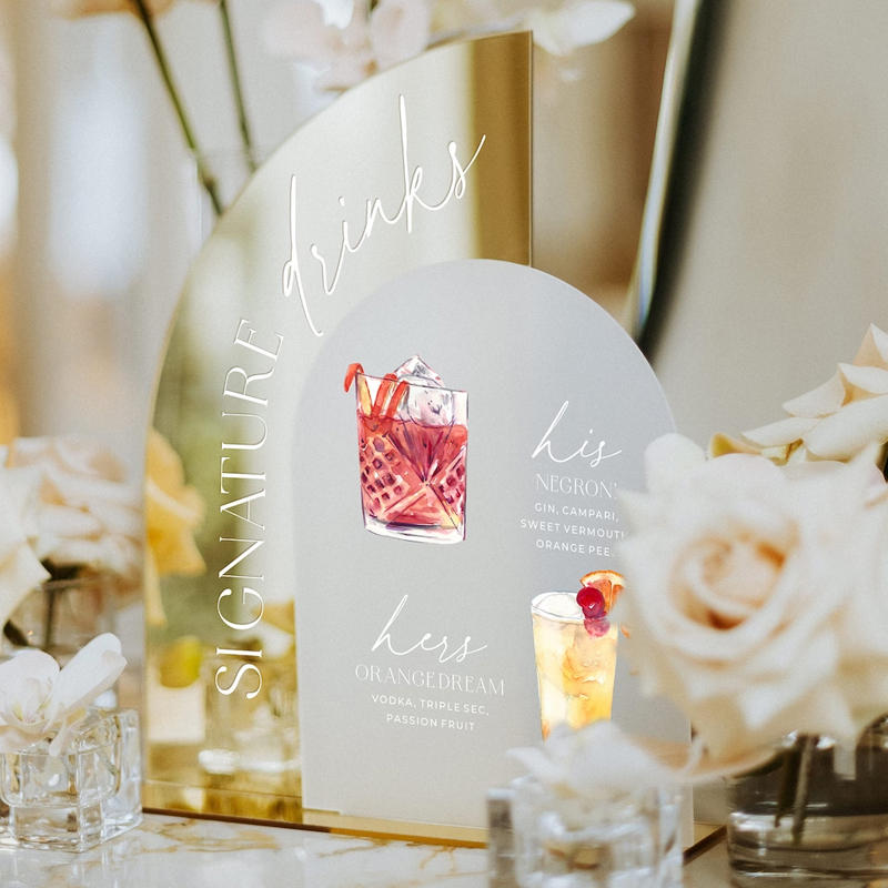 กระจกทองงานแต่งงานป้ายเมนูบาร์ - Cocktail Recipe Book บทวิจารณ์และราคา